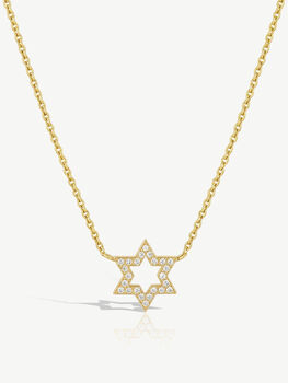 Gold Or Silver Women's Dainty Star Of David Pendant Necklace, Celestial Jewellery Gift For Her, 3 of 6