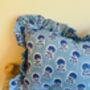 Handmade Indian Blockprint Cushion, Boho Cushion, Housewarming Gift, thumbnail 2 of 3