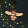 Personalised Gold Bumble Bee Christmas Decoration, thumbnail 1 of 2
