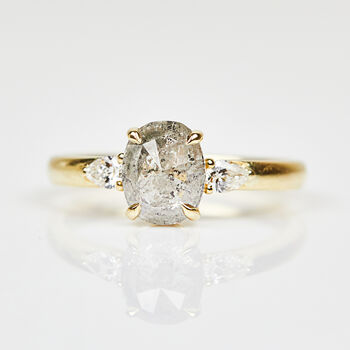 Oval Grey Diamond Engagement Ring, 5 of 7