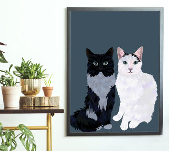 Custom Cat Portrait Personalised Pet Illustration, 10 of 12