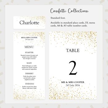 Confetti Personalised Wedding Place Cards, 8 of 8