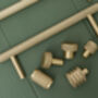 Satin Brass Knurled Cabinet Knob 25mm And 30mm High, thumbnail 4 of 9