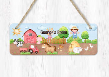 Personalised Farmyard Door Sign, Kids Bedroom Decor, 2 of 2