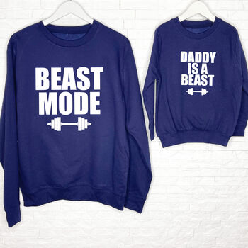 Beast Mode Father And Child Matching Sweatshirts, 3 of 3