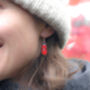 Red Drop Earrings, thumbnail 3 of 4