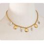 Monaco D’or Gold Pearl White Oyster Drop Charm Necklace, thumbnail 3 of 3