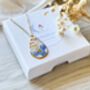 Forget Me Nots Teardrop Inital Necklace, thumbnail 3 of 7