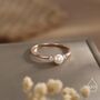 Sterling Silver Genuine Freshwater Pearl And Cz Ring, thumbnail 5 of 12