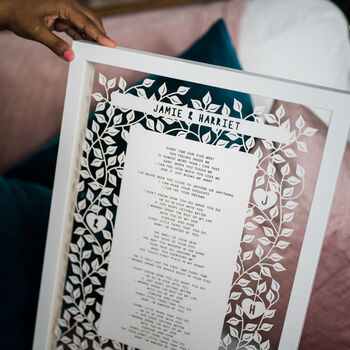Personalised Wedding Song Papercut, 8 of 9