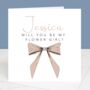 Will You Be My Flower Girl Personalised Bow Card, thumbnail 4 of 5