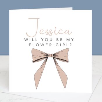 Will You Be My Flower Girl Personalised Bow Card, 4 of 5
