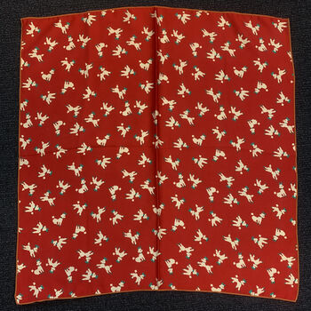 Red Poodle Print Silky Scarf, 4 of 4