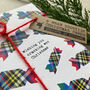 Set Of Six Scottish Christmas Cards With Tartan Pattern, thumbnail 2 of 9