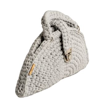 Half Moon Luxury Handmade Crochet Knit Hand Bag, 4 of 6