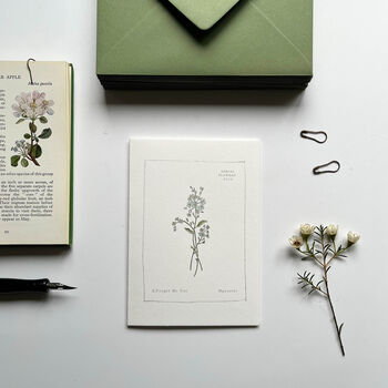‘Forget Me Not’ Botanical Spring Flower Notecard, 2 of 4