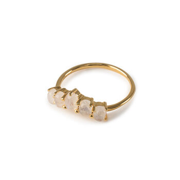 Moonstone Bubble Cuff Ring In 14k Gold Vermeil Plated, 2 of 4