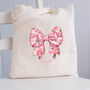 Personalised Pink Floral Bow Bag, thumbnail 3 of 3