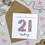 Leopard Love 21st Birthday Card, thumbnail 1 of 3