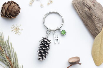 Pine Cone Keyring Woodland Nature Gift, 4 of 8