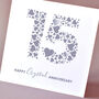 Love Hearts Crystal 15th Anniversary Card, thumbnail 4 of 4