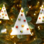 White Red And Gold Fused Glass Tree Ornament, thumbnail 1 of 7