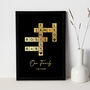 Personalised Family Name Print, Gold Word Tiles, thumbnail 4 of 9