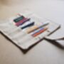 Handloom Cotton Artist Roll | Eco Friendly Art Supply Organiser For Kids – Milk Tea Colour, Empty, thumbnail 2 of 4