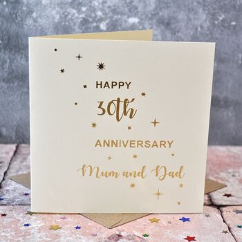 Personalised Gold Foiled Anniversary Card, 3 of 4