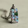 Opal Traffic Light Necklace, thumbnail 3 of 9