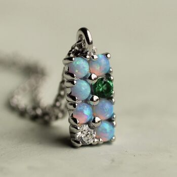 Opal Traffic Light Necklace, 3 of 9