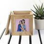 Personalised Oak Couples Photo Cube Keepsake Box, thumbnail 3 of 4