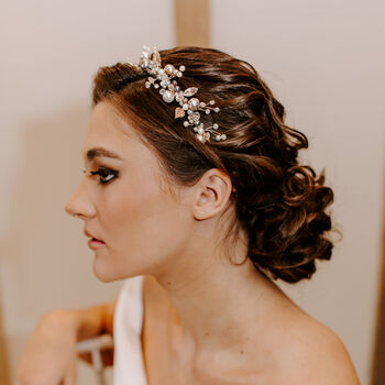 Gold Leaf And Silver Pearl Headband, 6 of 7