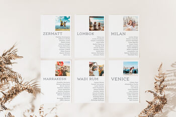 Destination Photo Wedding Table Plan Cards, 2 of 7