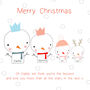 Family Merry Christmas Cute Snowman Card, thumbnail 2 of 2