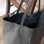 Dark Grey Soft Leather Tote Shopper, thumbnail 8 of 12