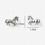 Sterling Silver Horse Stud Earrings, thumbnail 4 of 8