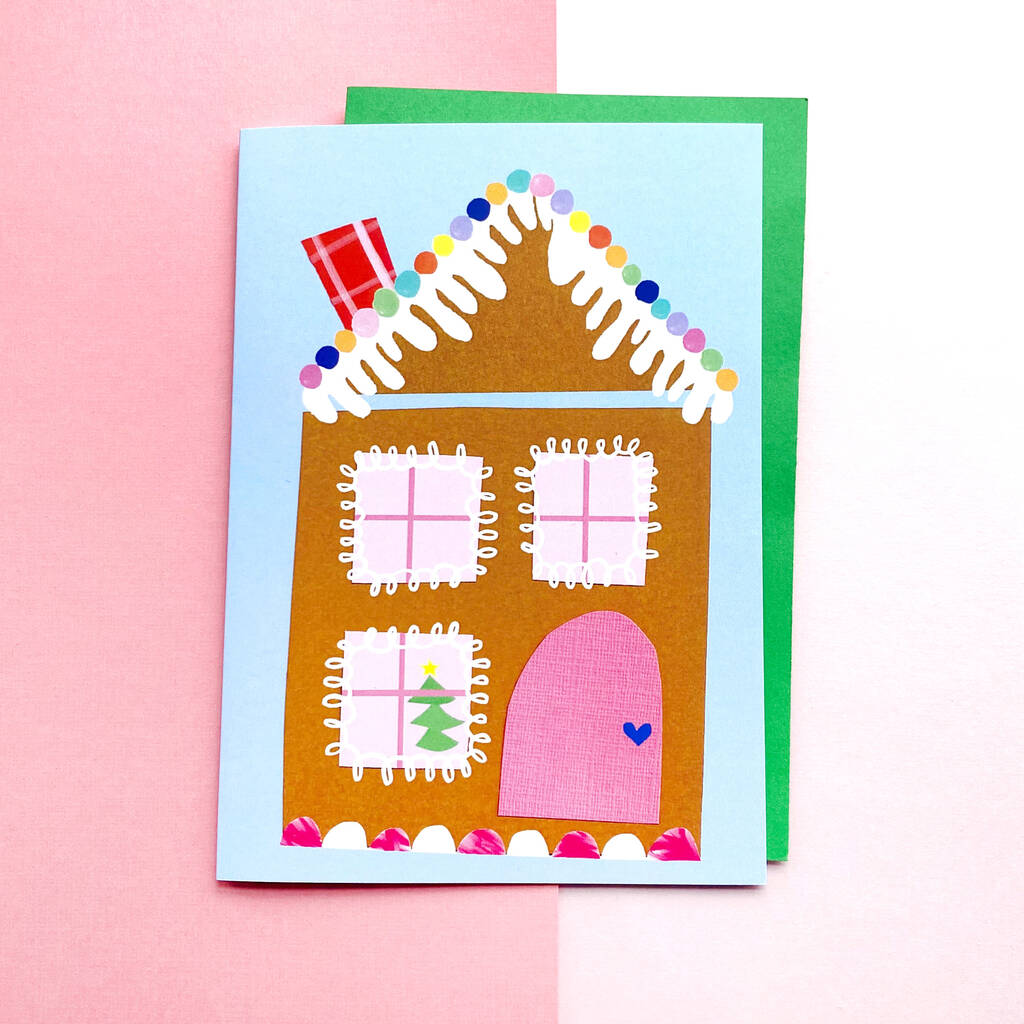 Ginger Bread House Christmas Card By Abbey Lou Studio