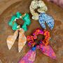 Recycled Sari Hair Scrunchie With Tie, thumbnail 1 of 3