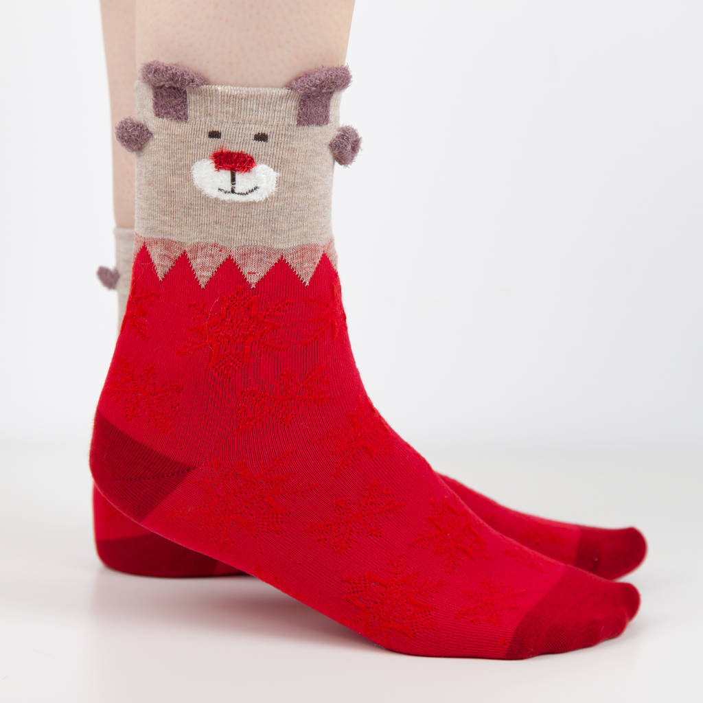 Little Reindeer Box Of Socks By Hayley & Co | notonthehighstreet.com