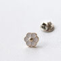 White Enamel Flower Modesty Pin Or Button, thumbnail 4 of 10