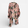 Jungle Print 100% Cotton Ladies Pyjamas In Pale Pink, thumbnail 2 of 4