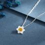 Sterling Silver Daffodil Flower Pendant Necklace, thumbnail 1 of 9