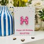 Personalised Alphabet Letter Any Age Birthday Card, thumbnail 1 of 7