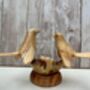Wooden Bird Ornament Love Birds On Nest With Mushroom, thumbnail 7 of 9