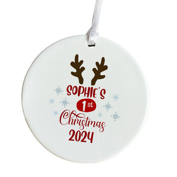 Personalised Children's Christmas Ceramic Ornament With Name, 2 of 7