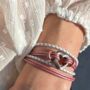 Woman's Personalised Metallic Pink Wrap Remembrance Urn Bracelet For Ashes, thumbnail 5 of 12