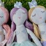 Linen Mermaid Princess With Purple Hair, thumbnail 6 of 8