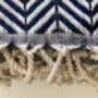 Zigzag Design Navy Soft Sofa Throw, thumbnail 5 of 11