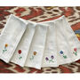 Bespoke Hand Embroidered Linen Napkin, thumbnail 9 of 11